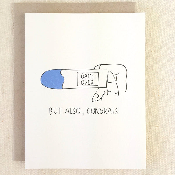 Chalkscribe - Game Over Pregnancy Card - Two Penny Blue